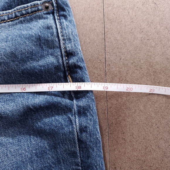 J.Crew Jeans Women's 28 Blue Mid-Rise Flare Crop Raw Hem Distressed Y2K Retro - Picture 9 of 13